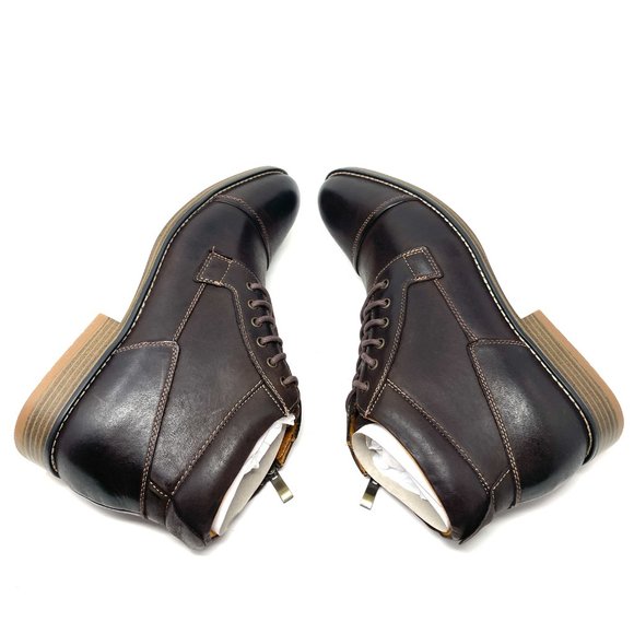 Kunsto Men's Leather Dark Brown Boots US Size 11 - Picture 6 of 6